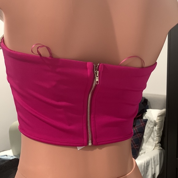 NWT Ruby & Jenna Cropped Embellished Corset Top - Picture 3 of 9